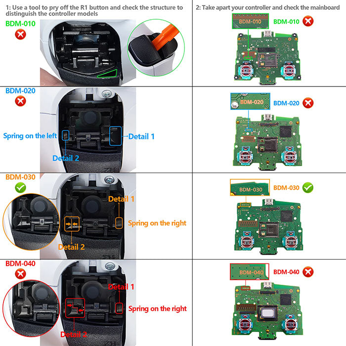 2in1 Micro Switch Clicky Trigger & Button Kit für PS5 Controller BDM-030